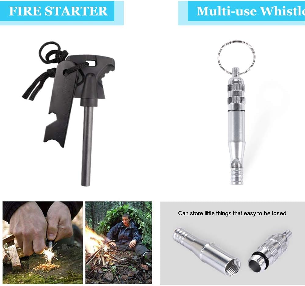 EMDMAK Survival Kit Outdoor Emergency Gear Kit for Camping Hiking Travelling ...