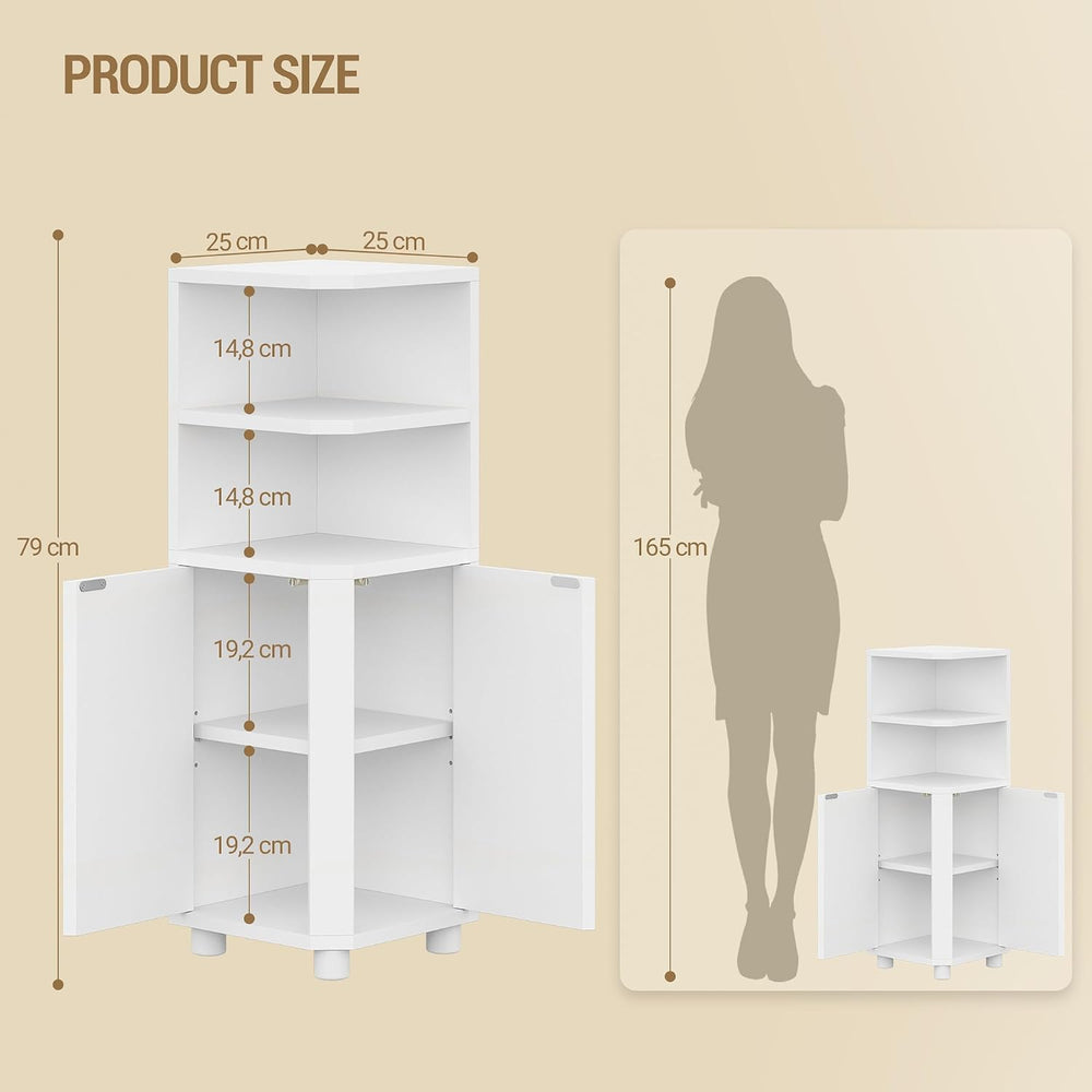 Hzuaneri Corner Cabinet, Small Bathroom Corner Cabinet with Doors
