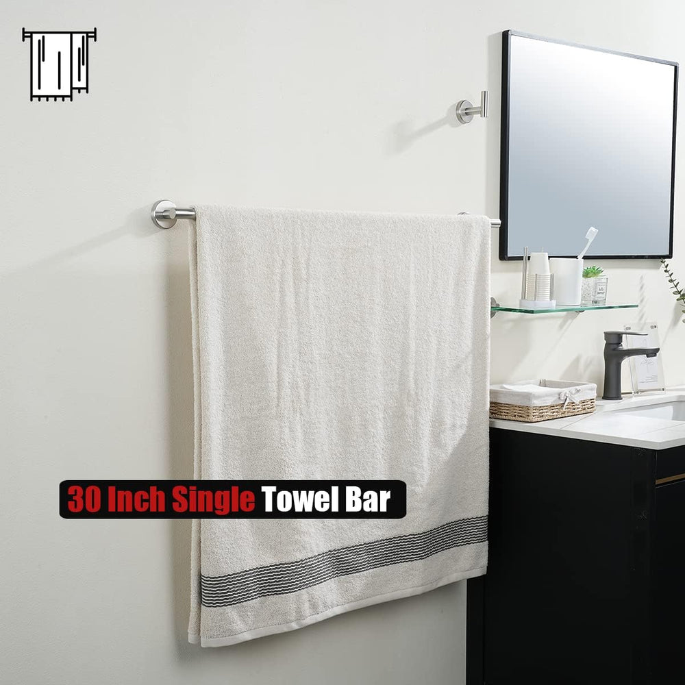 JQK Bath Towel Bar, 33 Inch 304 Stainless Steel Thicken 0.8mm Single Towel Ra...