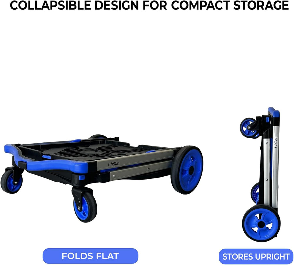 Collapsible Shopping Cart with Wheels, Foldable Shopping Cart with 2 Removabl...