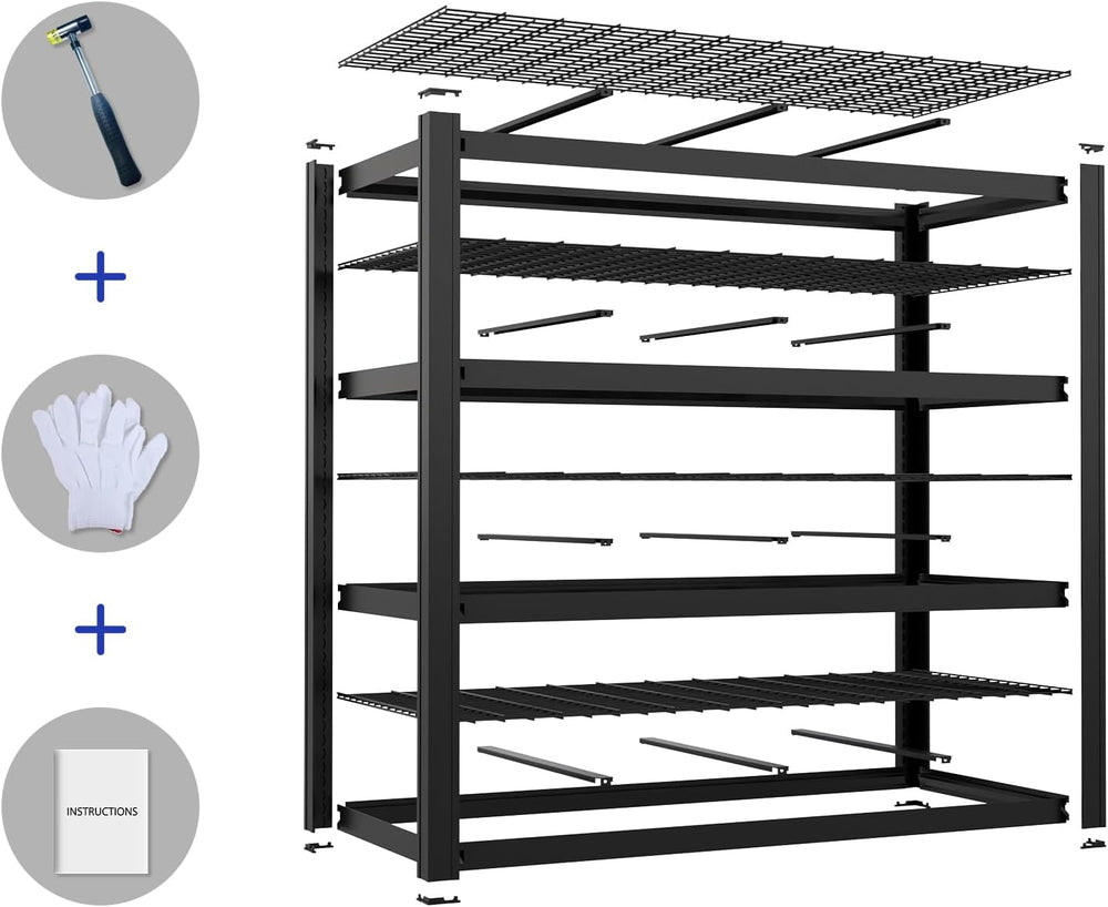 71" W x 71" H Industrial Shelving,8000LBS Garage Storage Shelves,4 ...