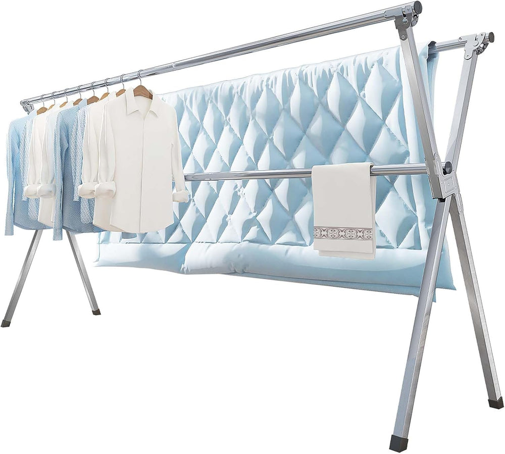 Vikaqi Clothes Drying Rack 63 Inches Folding Indoor Outdoor, Drying Rack Clot...