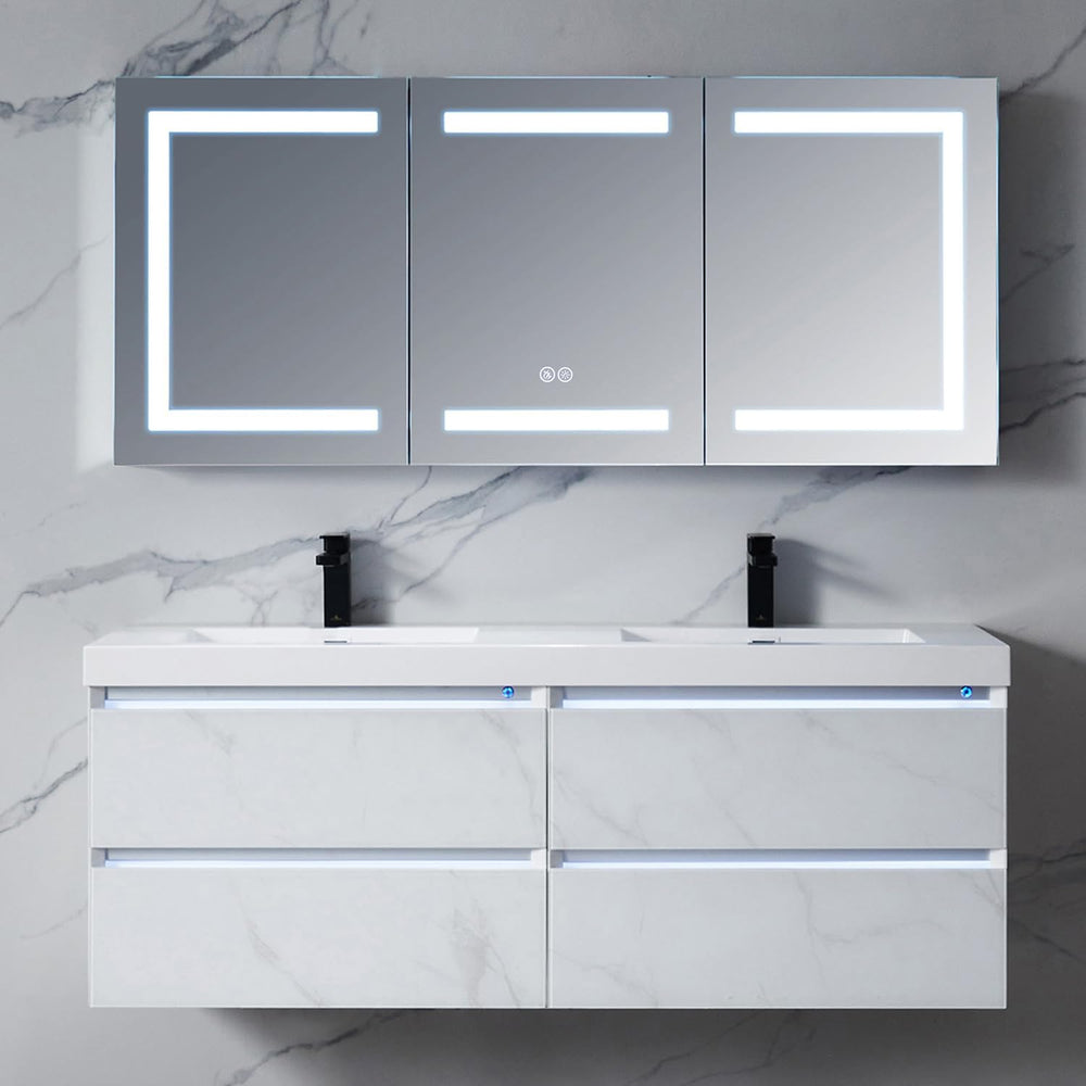 Blossom 60x26 in LED Medicine Cabinet Mirror, Wall Mounted, Anti-Fog