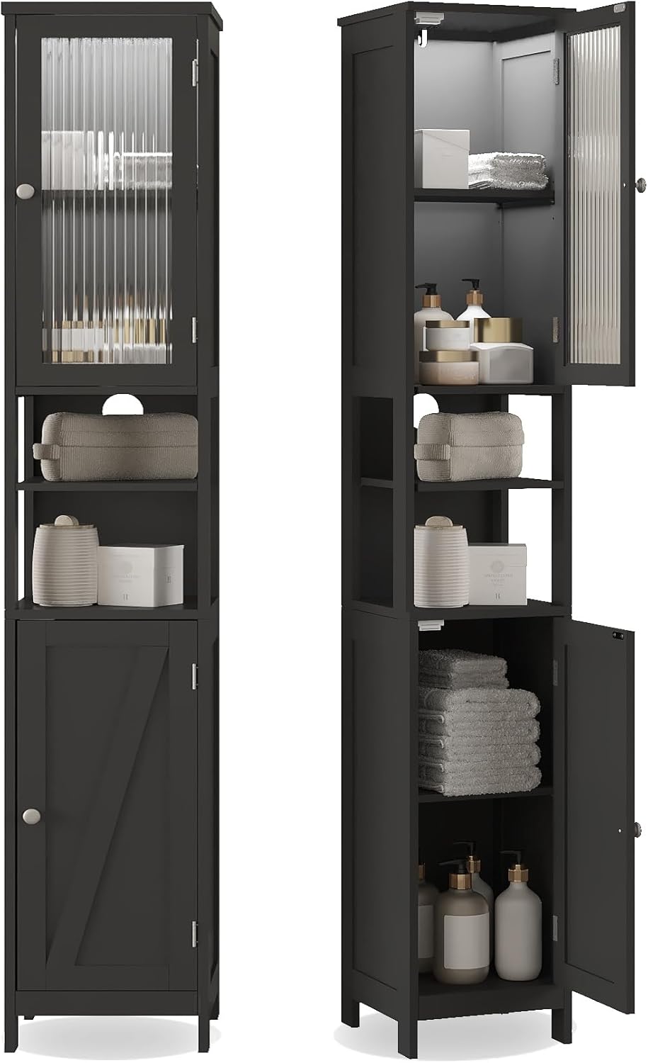 ChooChoo Narrow Bathroom Storage Cabinet with Light, Space Saving