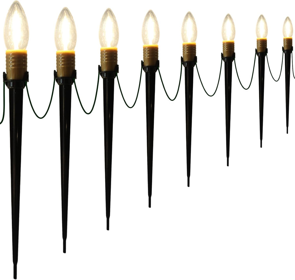 38.5FT Christmas Pathway Lights Outdoor, 25PK LED C26 Yard Stake Lights