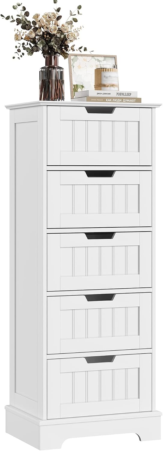 ChooChoo Bathroom Storage Cabinet with 5 Drawers, 15.7" W Bathroom Cabinet