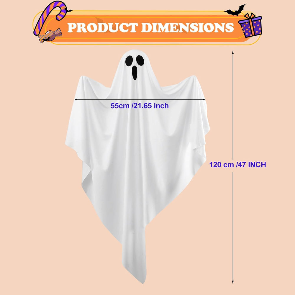 3.91FT Halloween Decorations Outdoor, White Hanging Ghost Hanging Light up wi...