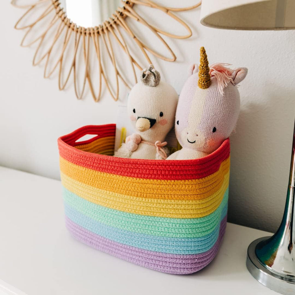 OrganiHaus Rainbow Baskets for Shelves, Set of 3, 15x9x10