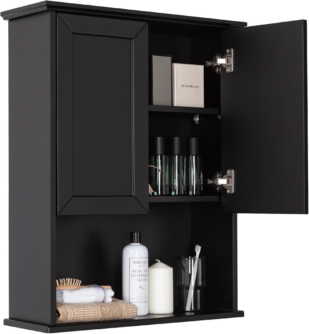 Bathroom Wall Mounted Wood Medicine Cabinet with Adjustable Shelf