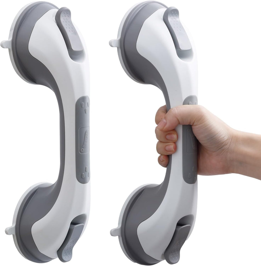 TAILI Shower Grab Bars,Shower Handles for Elderly Suction,2 Pack 12.2" Grey