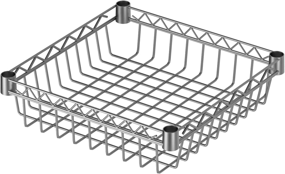 Basket Shelves Closet Rack with Wheels Metal Pantry Wire Shelf Unit
