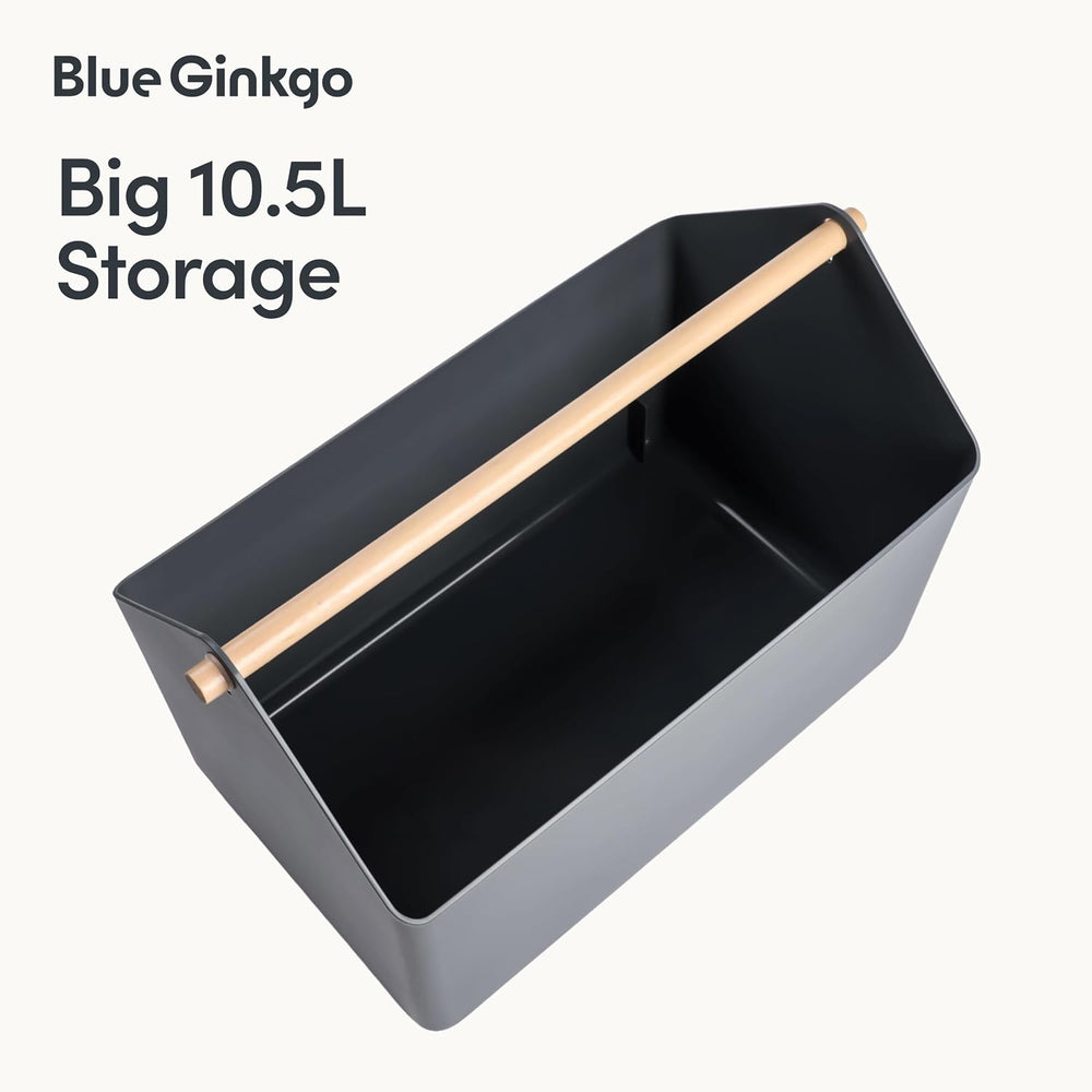 BLUE GINKGO Storage Basket, Large 10.5L, Grey, Made in Korea