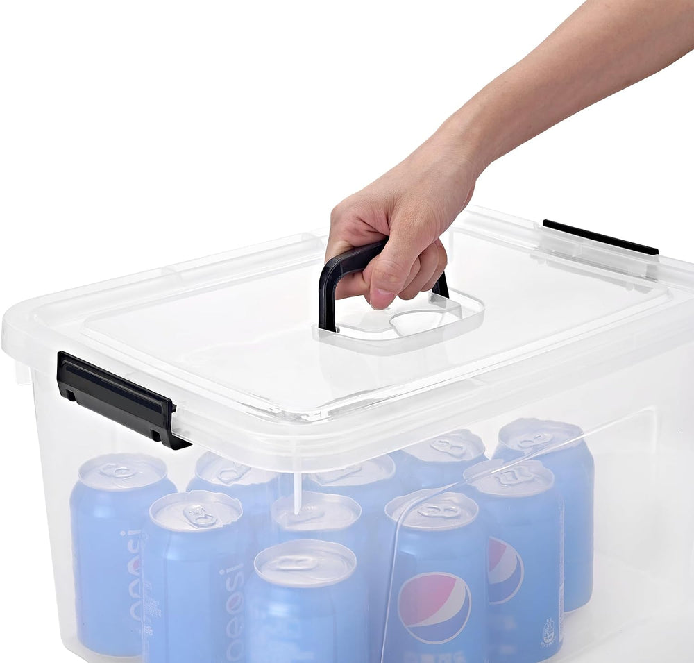 19 Quart Plastic Storage Bins with Lids, 6-Pack Stackable Clear Storage Organ...