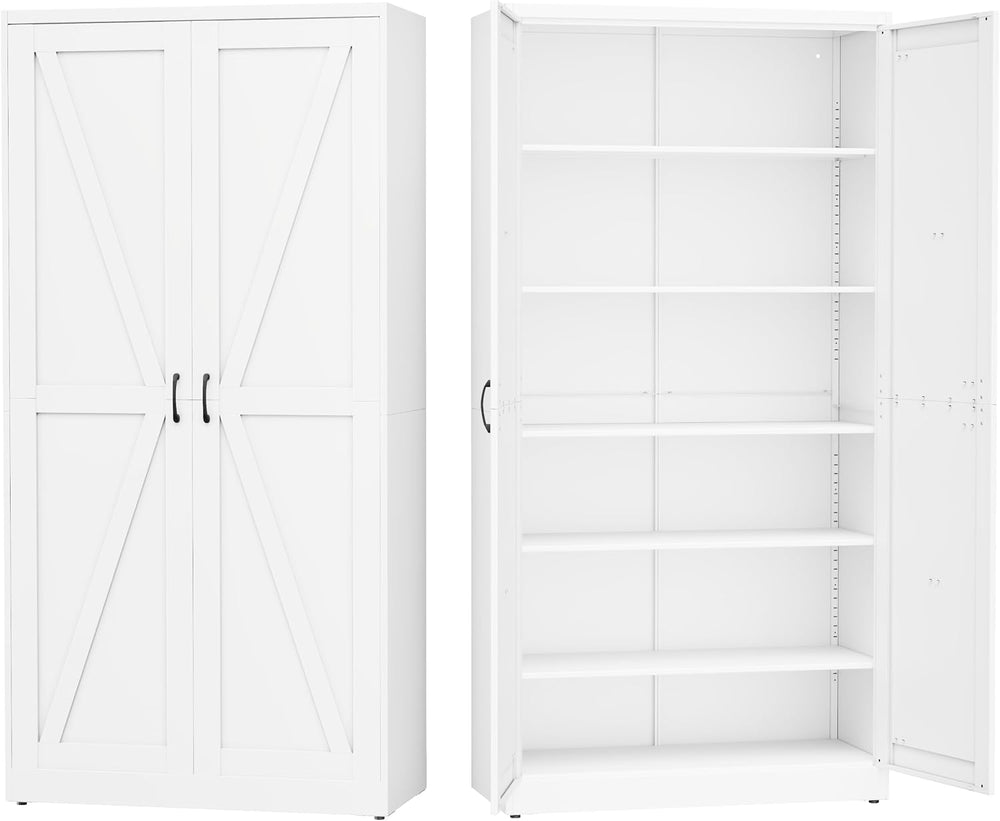 79" Tall New Update Kitchen Pantry Cabinet, Metal Storage Cabinet