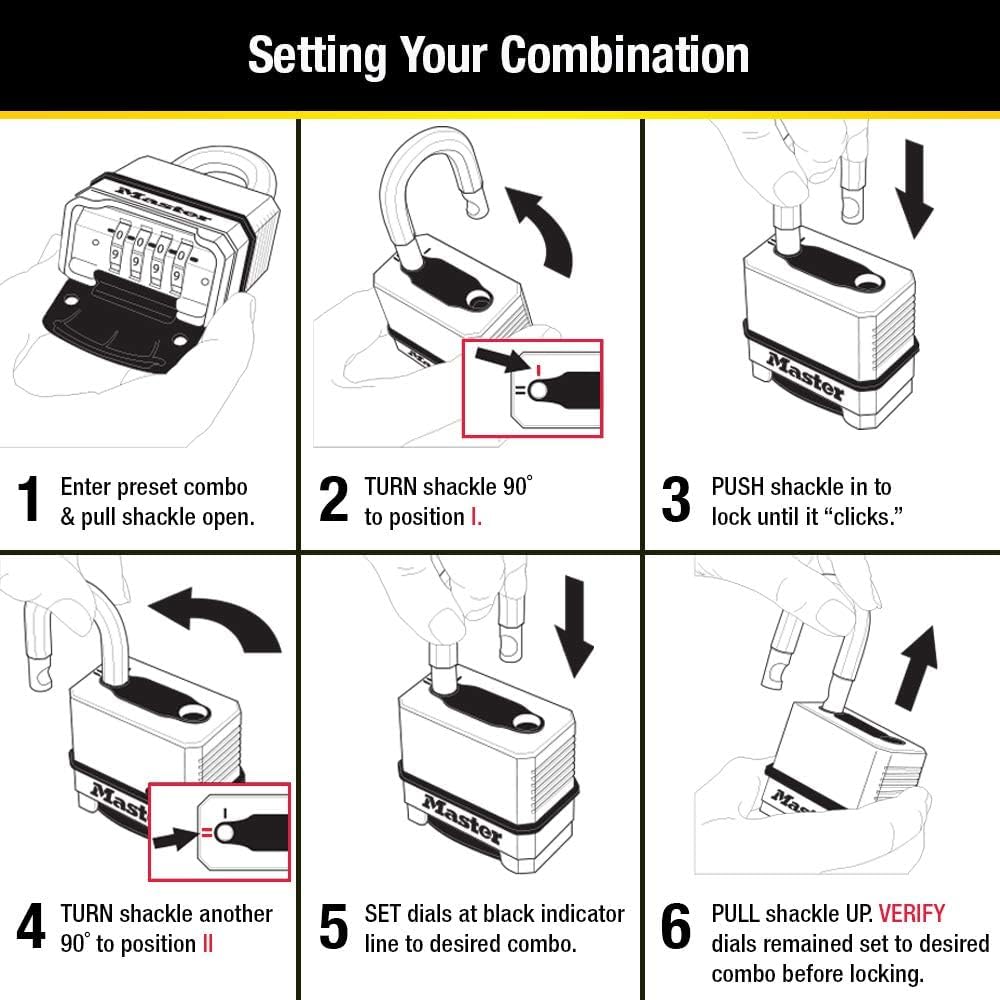 Master Lock Combination Padlock Heavy Duty Outdoor Resettable Lock M176XDLH