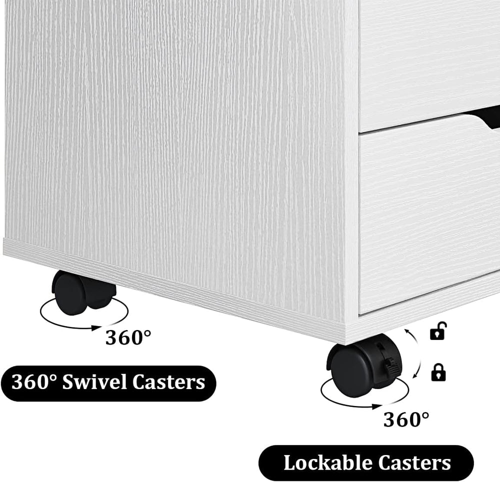 Panana 5/7 Drawer Mobile File Cabinet, Wooden Under Desk Storage with Wheels ...