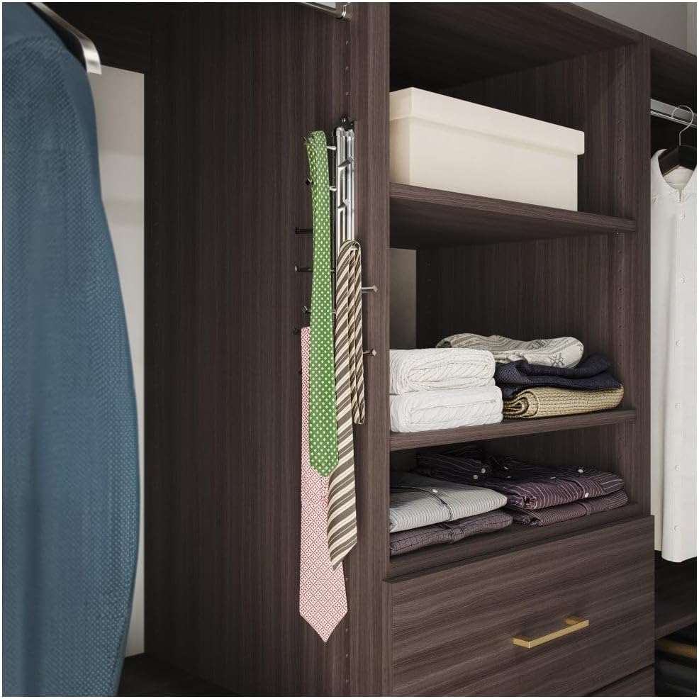 Polished Chrome Screw Mounted Cascading Tie Rack