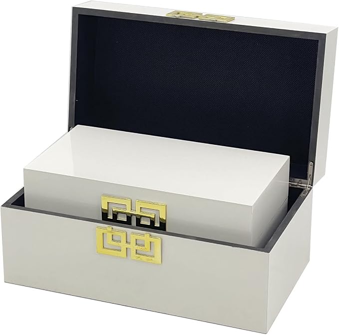 Galt International Large & Small Decorative Storage Box w/Hinged Lid (Set...