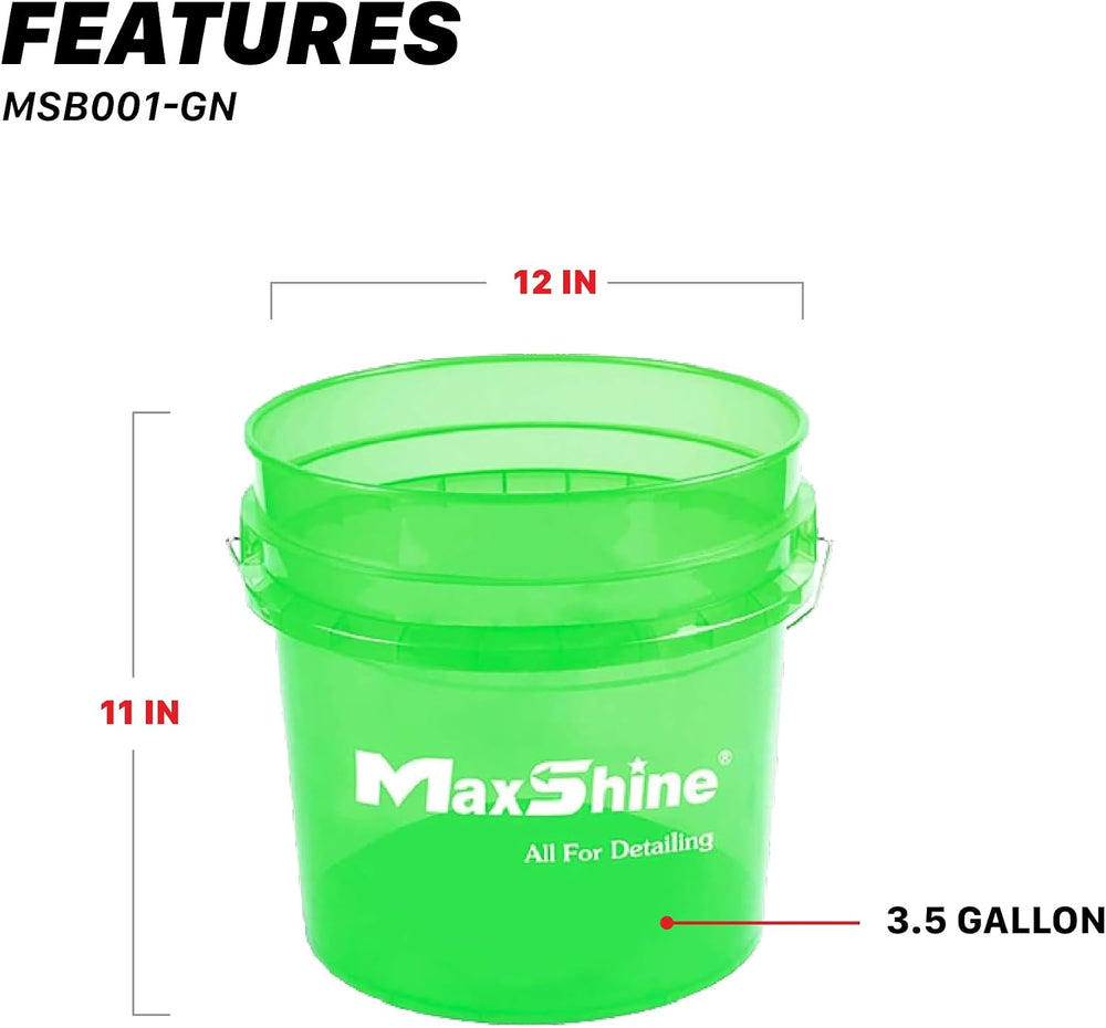 Maxshine 3.5 Gallon Universal Detailing Bucket – Car Wash Bucket for Scratch-...