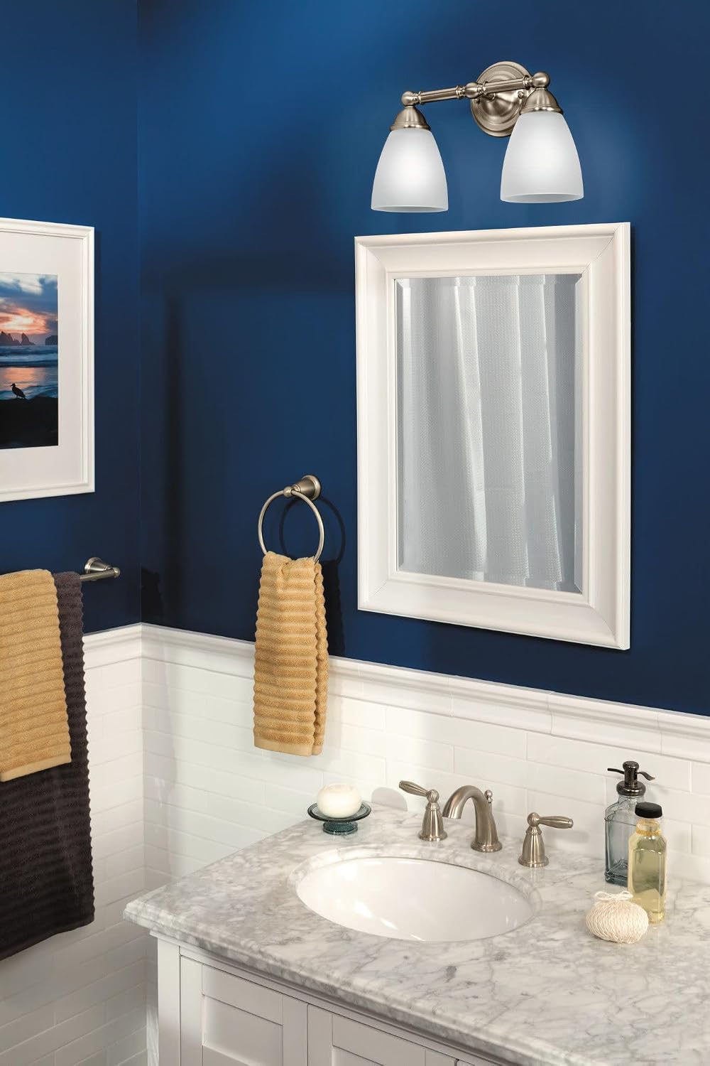 Moen Brantford Brushed Nickel 24-Inch Single Bathroom Towel Bar, Traditional ...