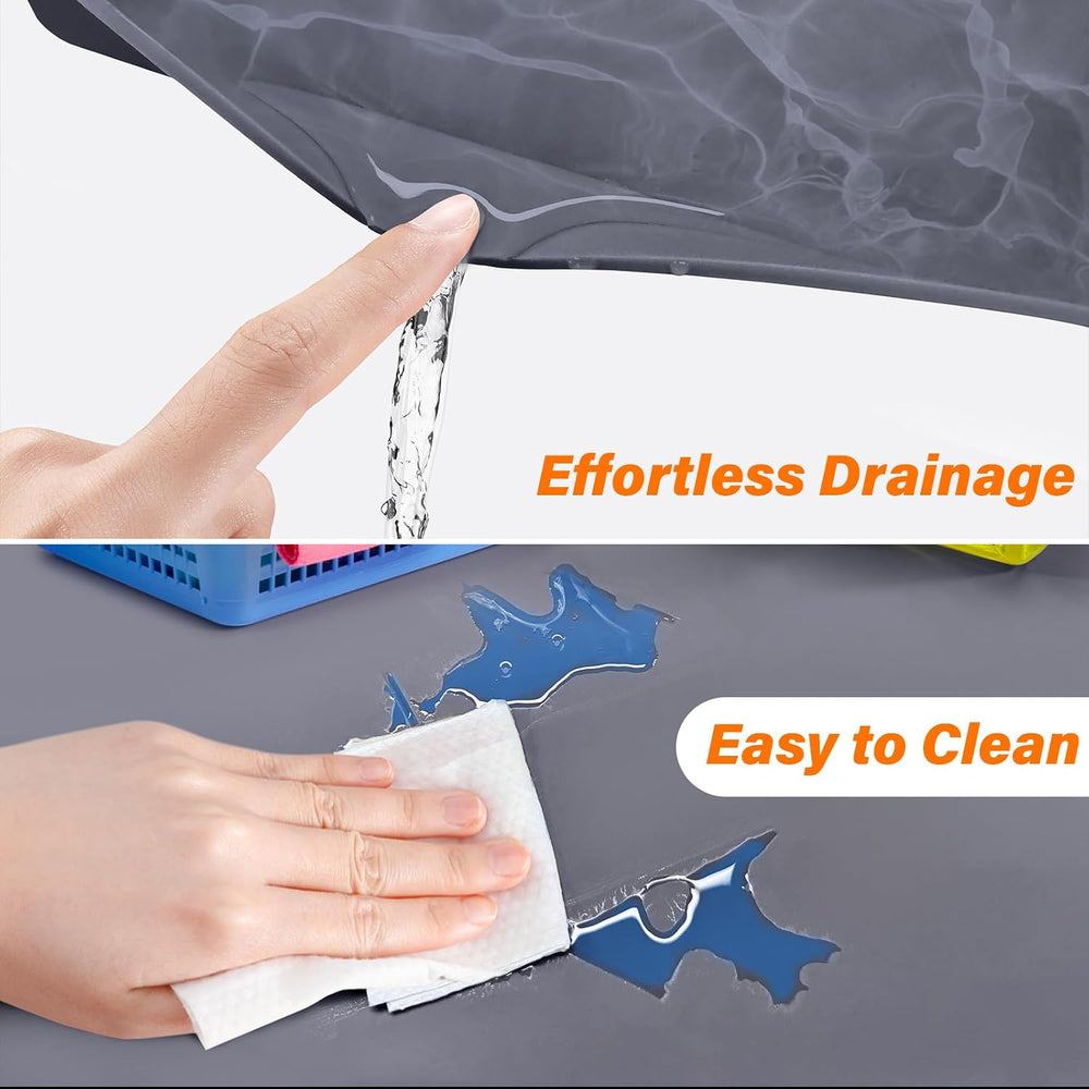 FLATO Waterproof Under Sink Mat, 31" x 22", Dark Gray