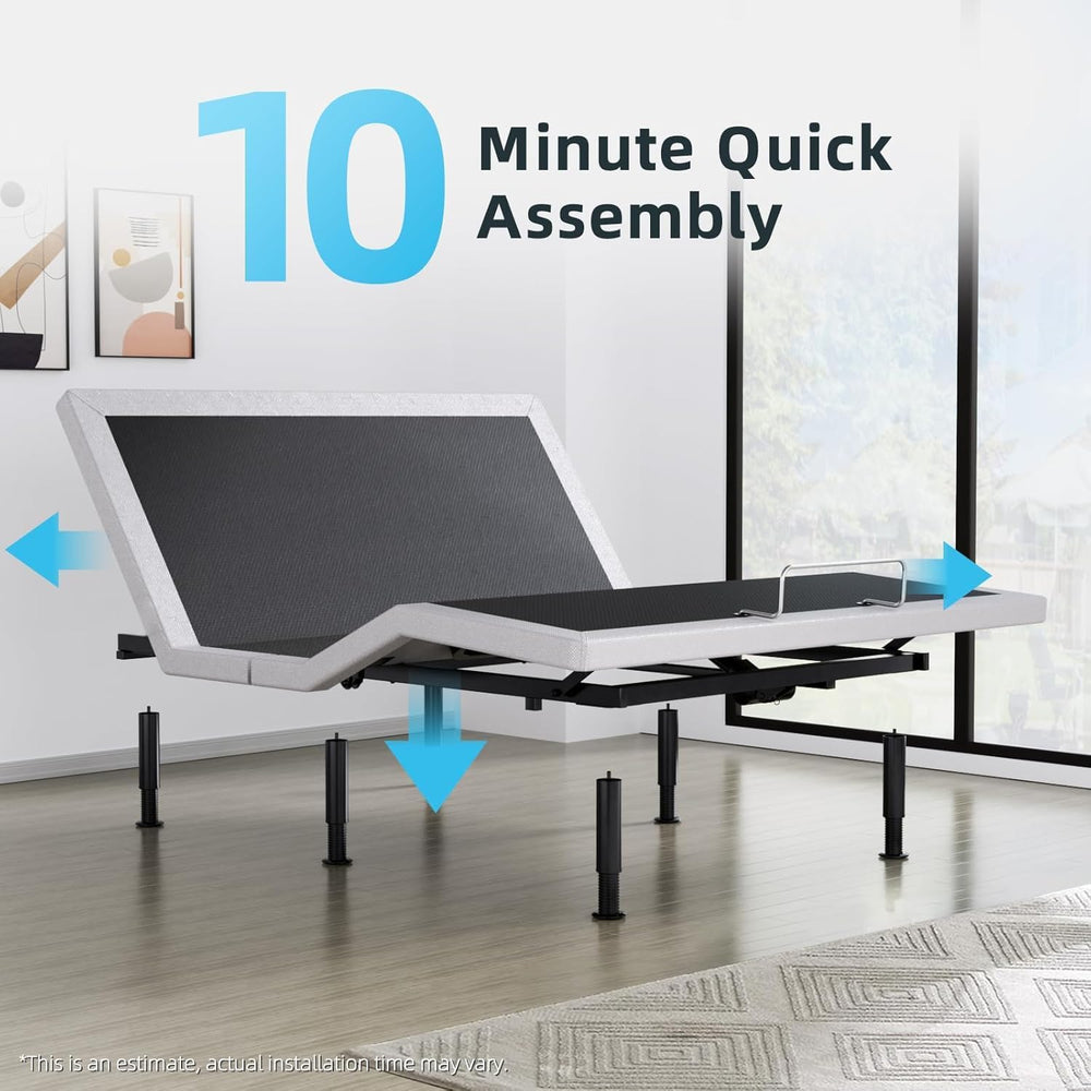 Queen Adjustable Bed Base Frame, Massage & Wireless Remote, Dual USB Port...
