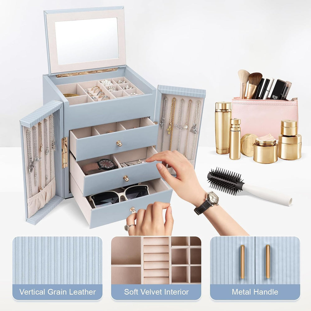 Dajasan Large Jewelry Box Organizer, Jewelry Storage Organizer with 3 Drawers...