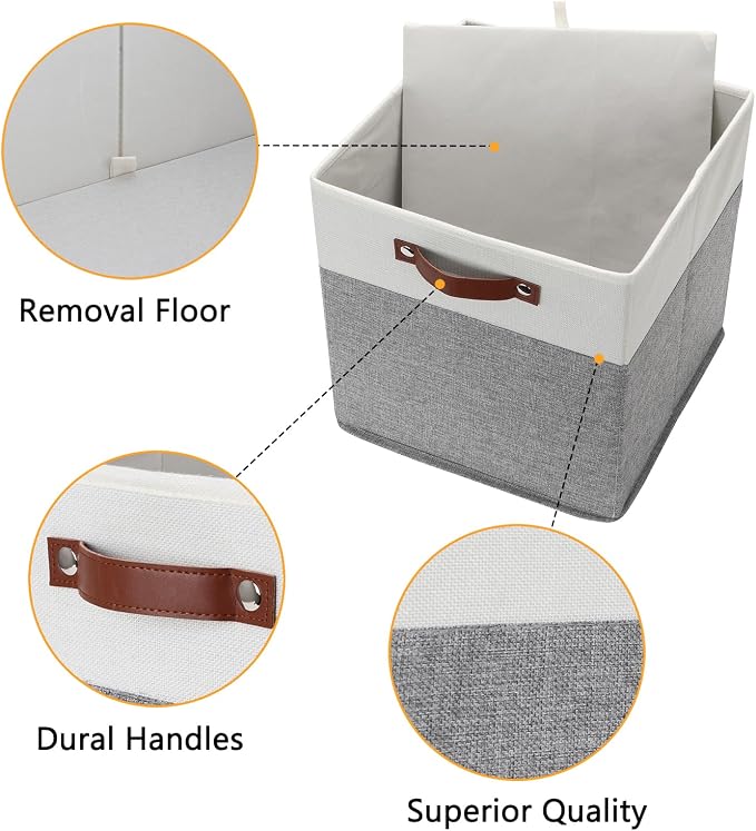 DULLEMELO Storage Cubes 13 inch, Collapsible Sturdy Cube Storage Bins (4 Pack)