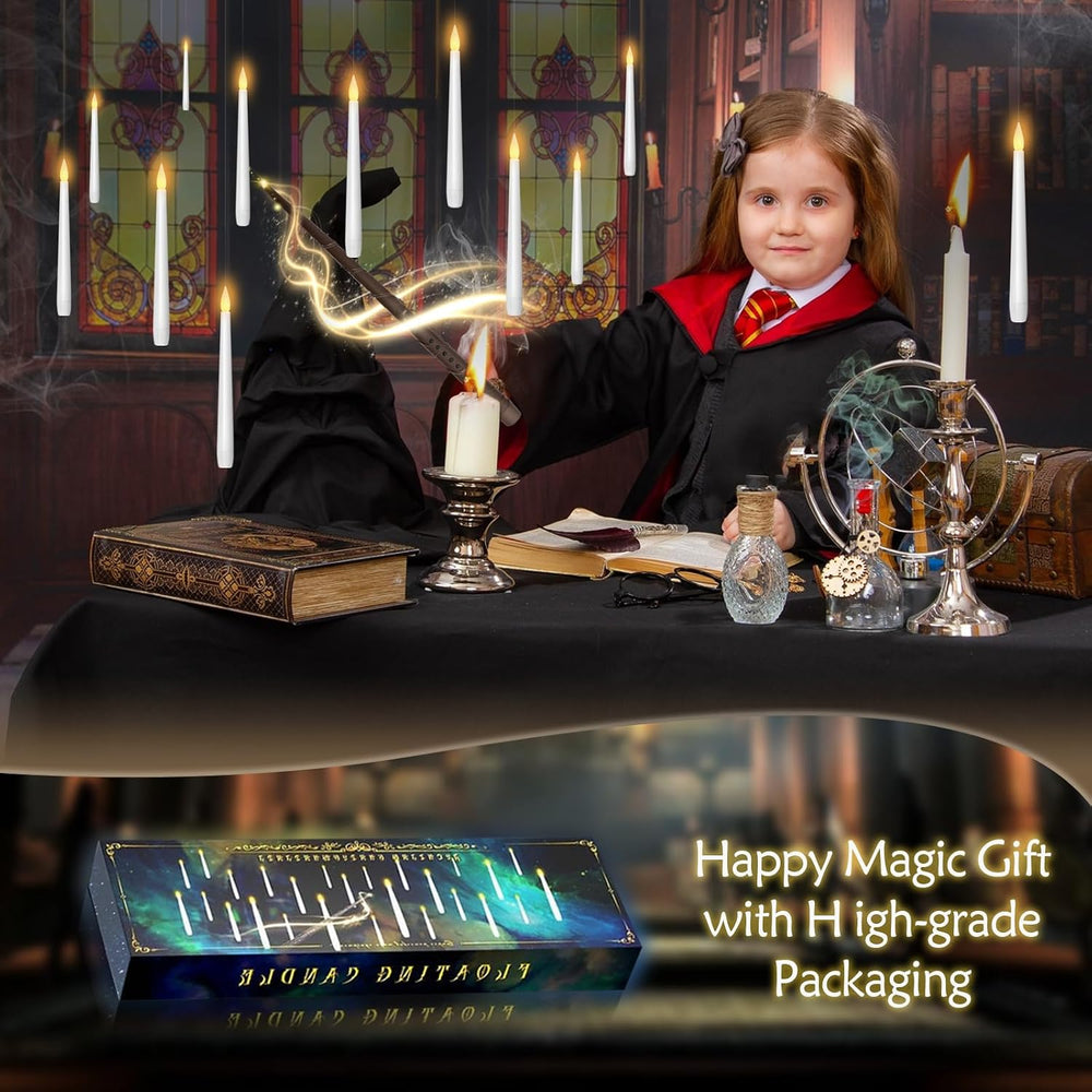 kakoya Flameless Floating Candles with Wand,20 Pcs Magic LED Hanging Taper Ca...