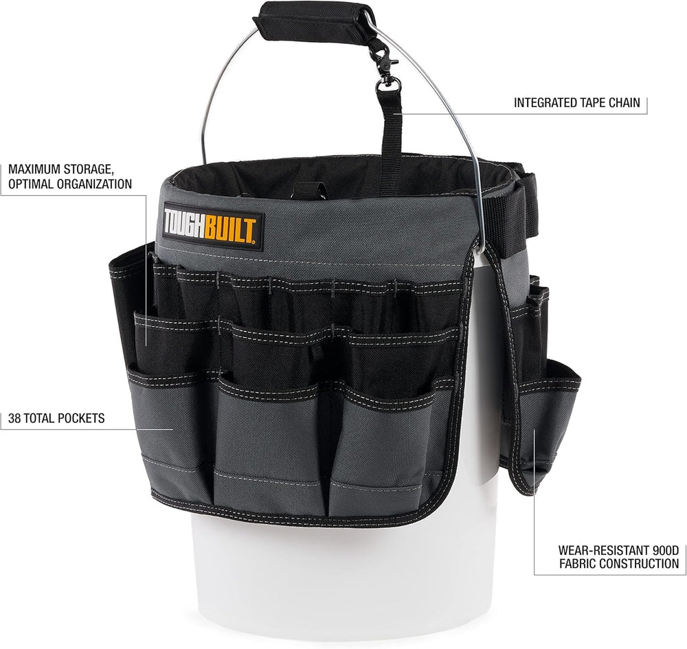 ToughBuilt - 5-Gallon Bucket Organizer, 60-Pocket Tool Organizer, TB-85
