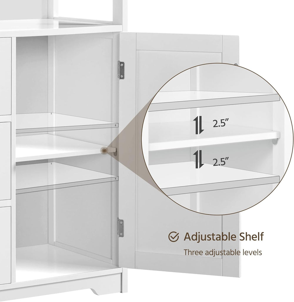 Yaheetech Large Freestanding Bathroom Storage Cabinet with 3 Drawers, White