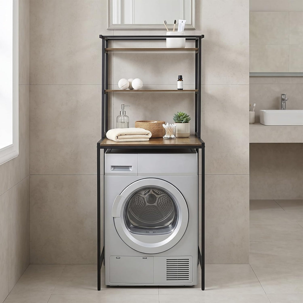 Over Washer Shelve, 3 Tier Laundry Room Storage Organizer Standing Shelf Meta...
