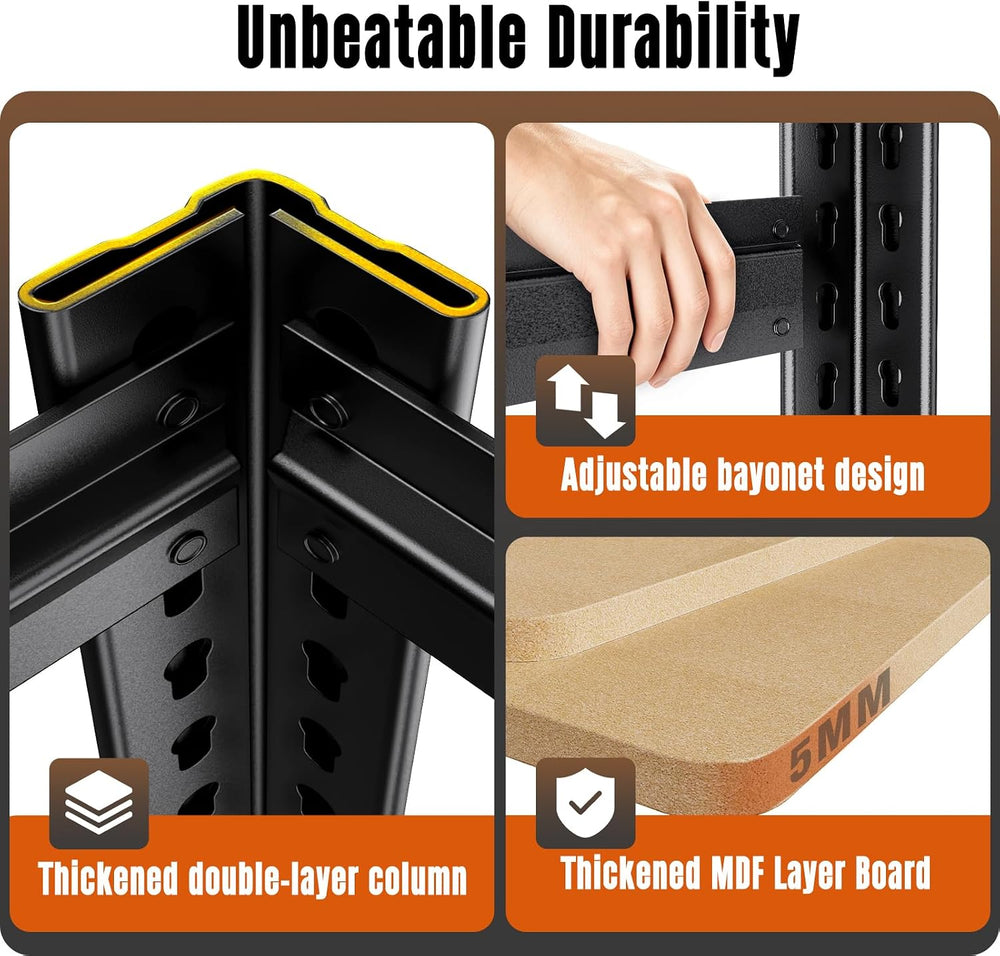 Garage Shelving Heavy Duty Storage Shelves, Metal Adjustable Shelving Unit, U...