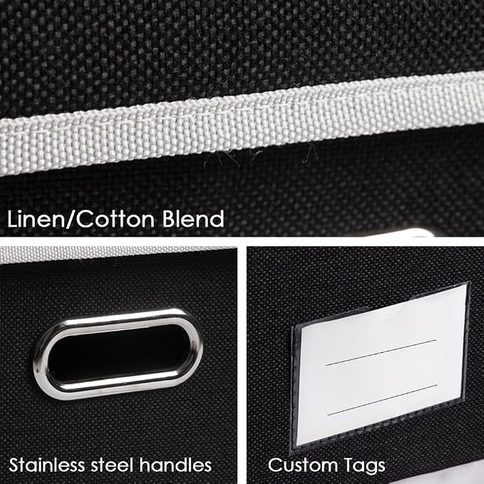 PRANDOM Extra Large Collapsible Storage Bins (3-Pack)