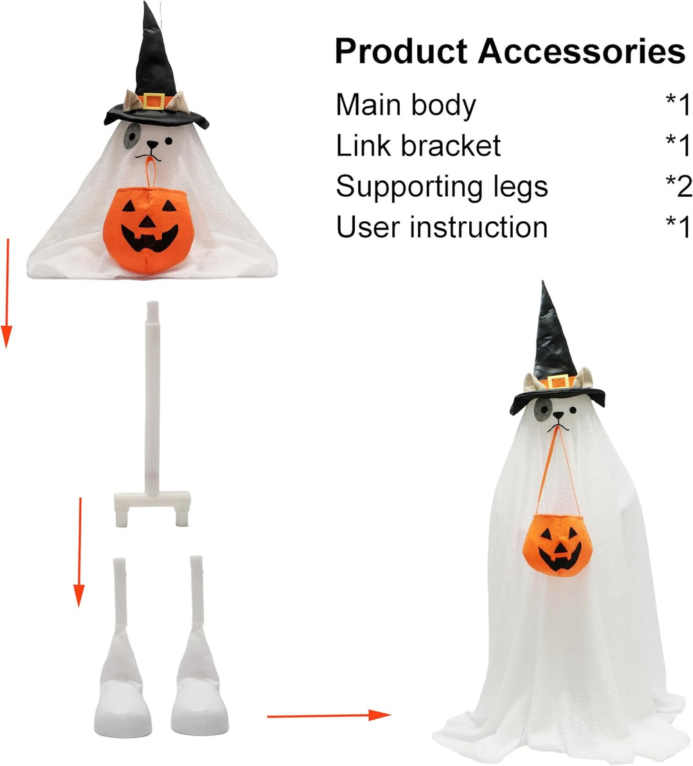 Outdoor Halloween Decorations RGB Lights Up Ghost - Halloween Porch Decor