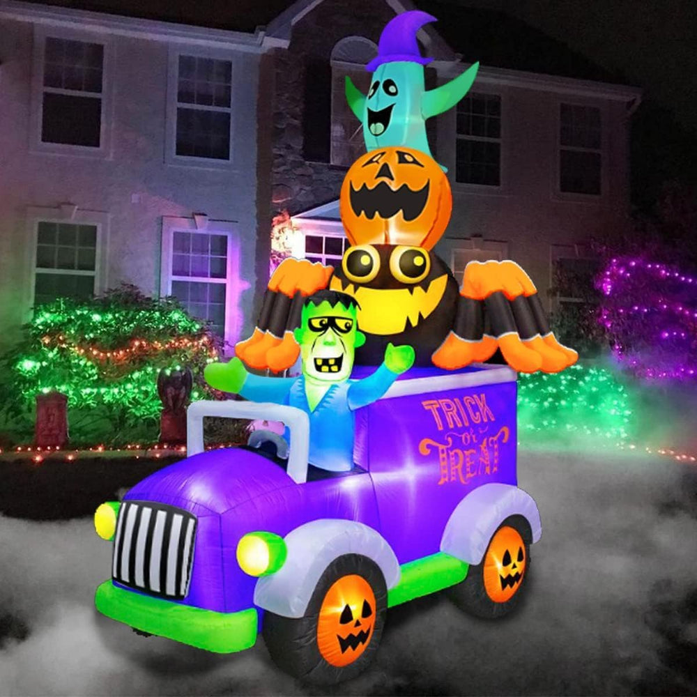 BLOWOUT FUN 8FT Halloween Inflatable Horror Frankenstein Driving Car