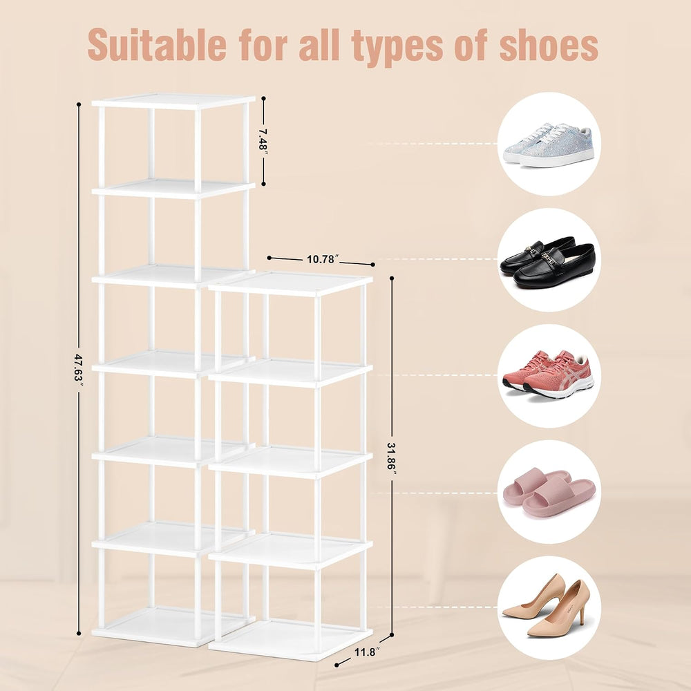 MHXW SXPN Bamboo Free Standing Shoe Rack Shelf Multi Tier Tall Wooden Stackab...