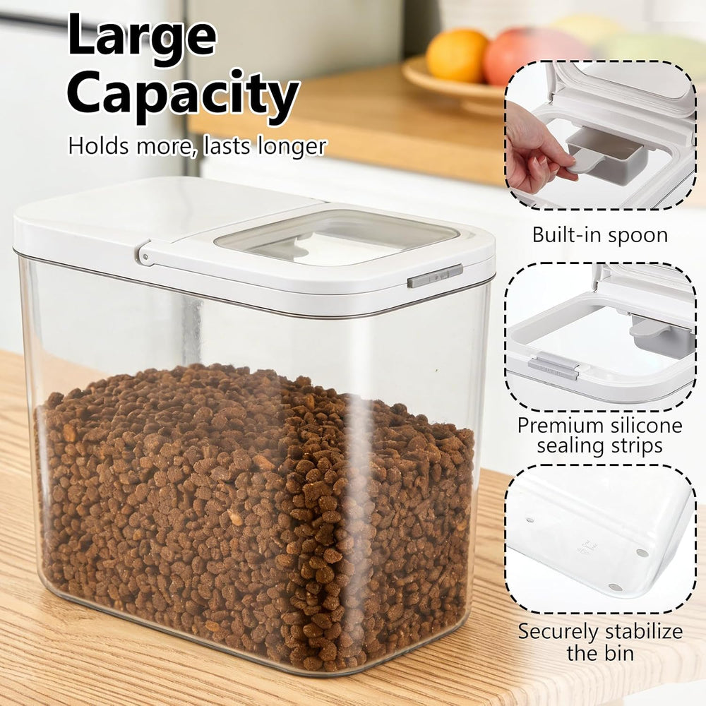 YEXEXINM Pet Food Storage Container with Lid & Scooper 10-15lbs/12L Dog F...
