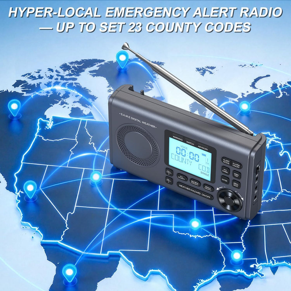 RunningSnail NOAA Weather Radio with 80+Emergency Alerts, 23 S.A.M.E Localize...