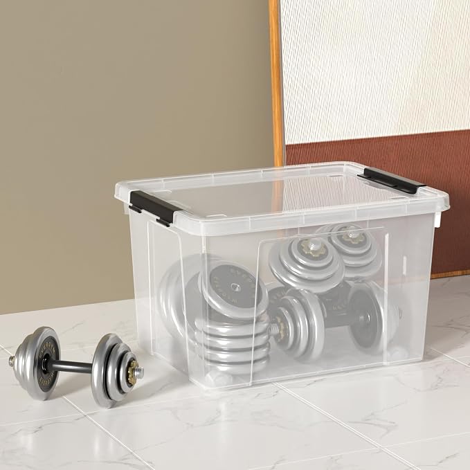 Zopnny 40 Quart Clear Latching Box (4 Pack)