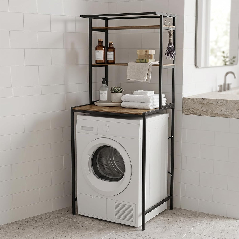 Over Washer Shelve, 3 Tier Laundry Room Storage Organizer Standing Shelf Meta...