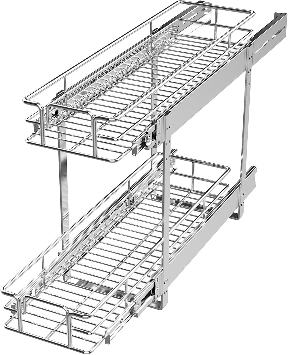 LOVMOR 2 Tier 5½" W x 21½" D, Individual Pull Organizer Kitchen Cab...