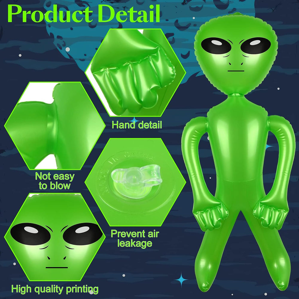 6 Pack 63 Inch Giant Inflatable Alien 31.5 Inch Jumbo Blow Up Alien Green Inf...