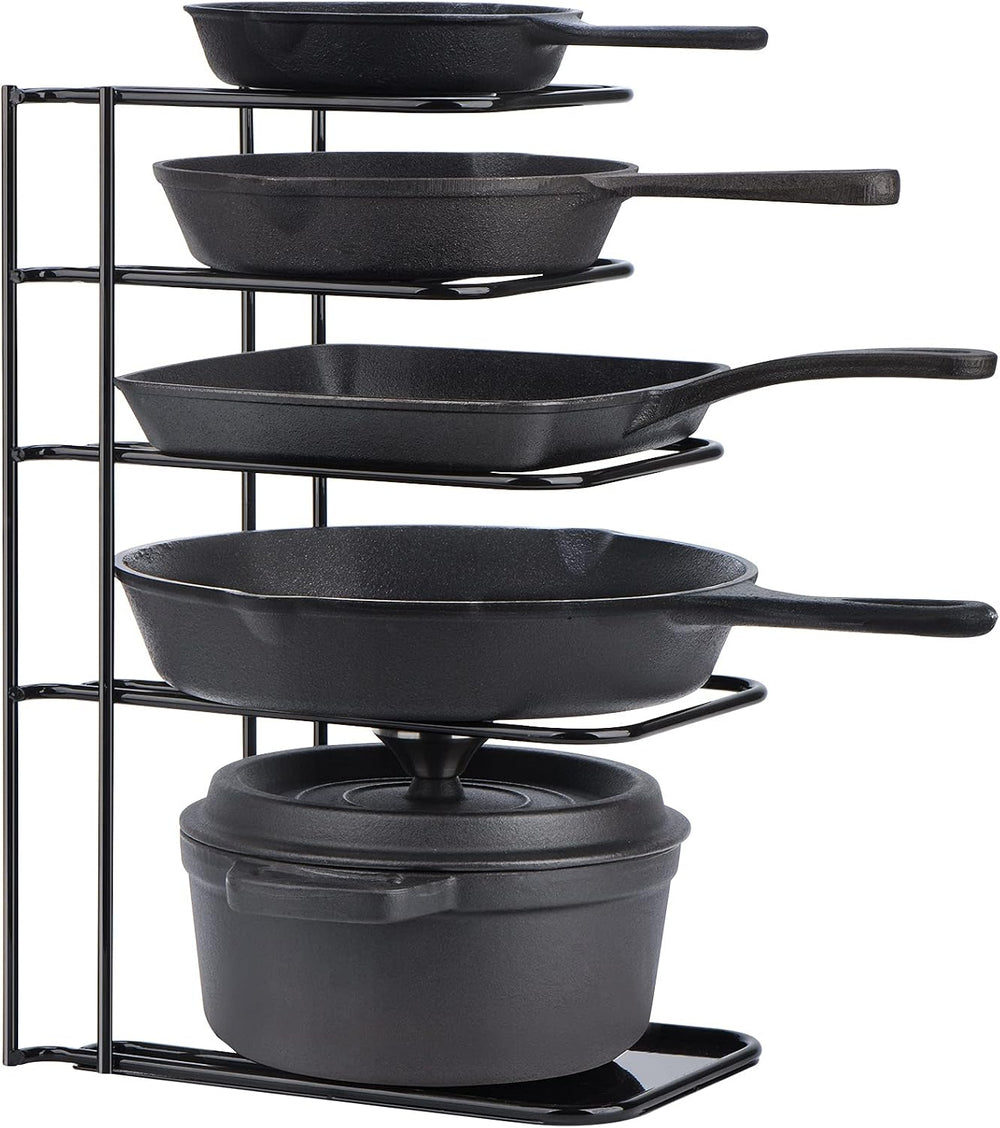 Toplife Heavy Duty Pan Organizer,5 Tier Storage Rack for Cast Iron Skillets