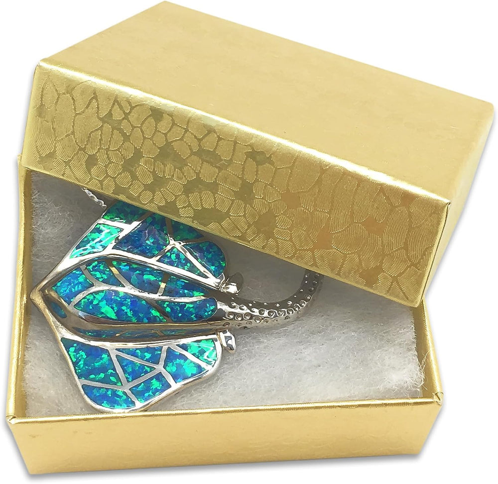 TheDisplayGuys 100 Cardboard Jewelry Gift Boxes with Inserts - Gold Foil