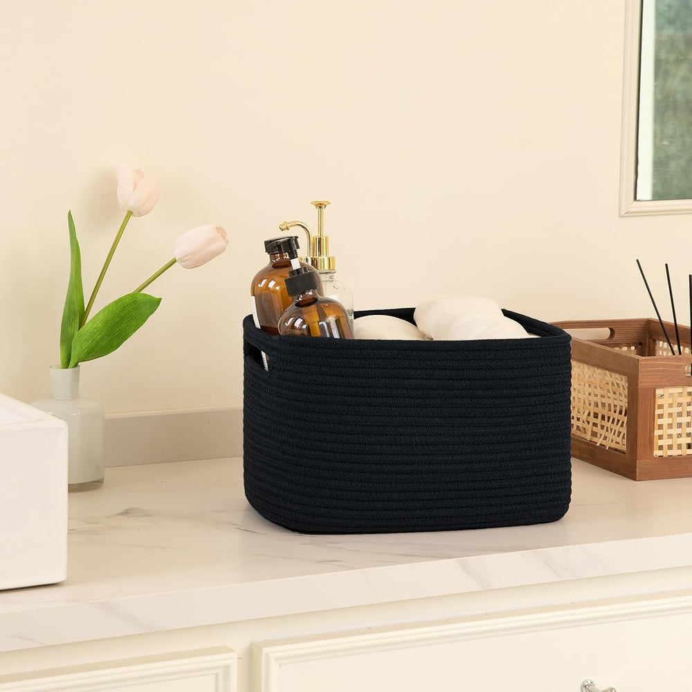 OIAHOMY 4 Pack Storage Baskets for Organizing 15L Cube Storage Bins Black
