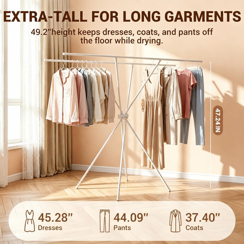 X-Frame Clothes Drying Rack, Foldable Clothes Rack, 100 lb Capacity, 5.5 lb