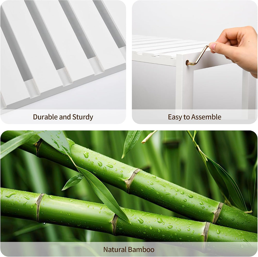 VASMIA Bamboo Bathroom Shelf,3-Tier Storage Shelf,Multipurpose Storage Displa...