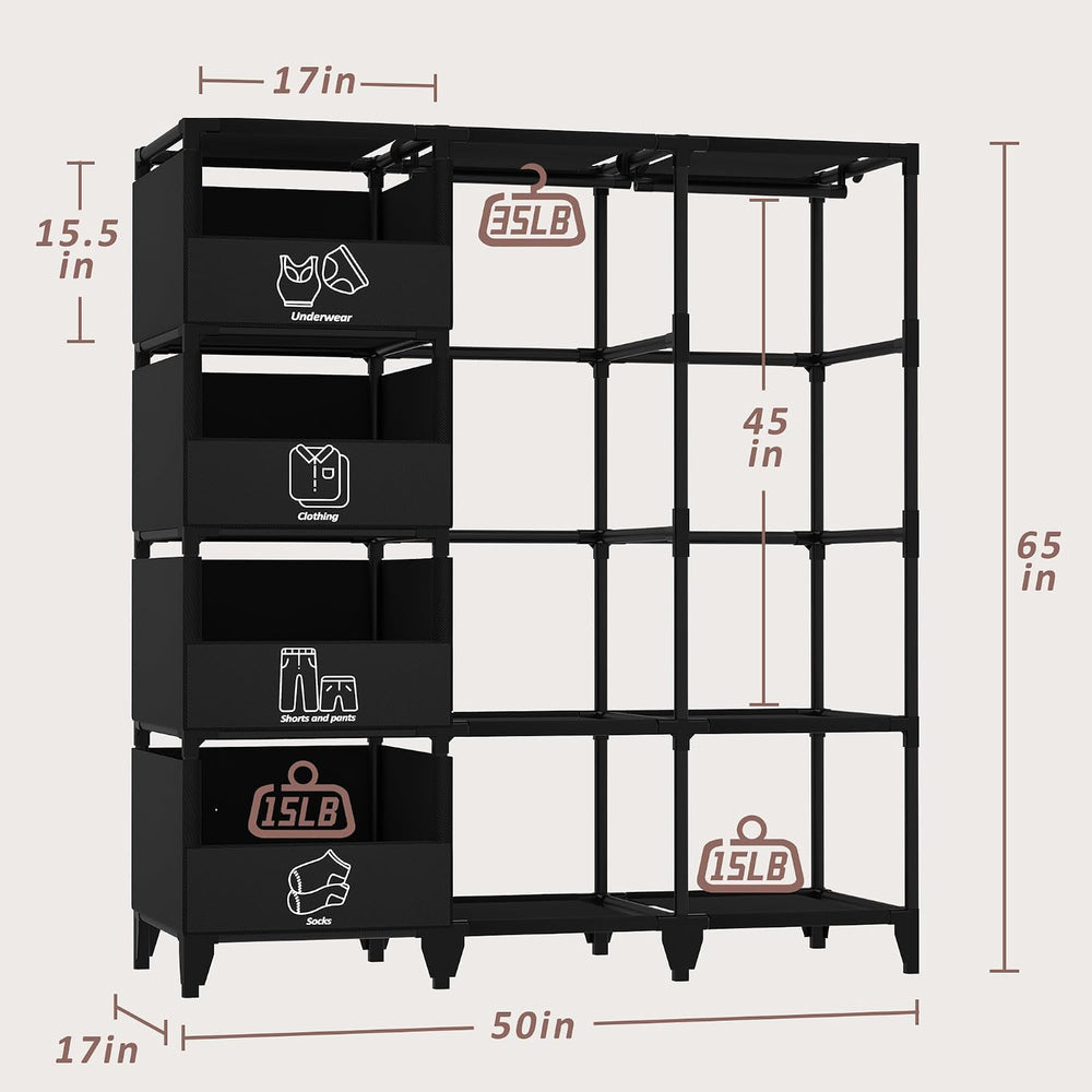 Portable Closet, Easy Assembly, Large Capacity Wardrobe Closet