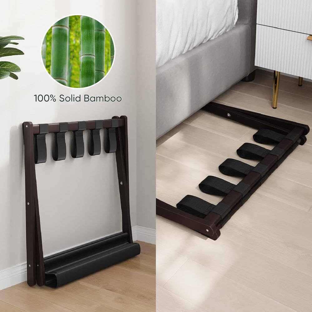 Smart FENDEE 2 Pack Luggage Rack, Folding Luggage Rack for Guest Room, Brown ...